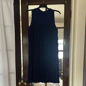 Kate Spade Sleeveless Pleated Navy Dress - Classic Women's Evening Dress